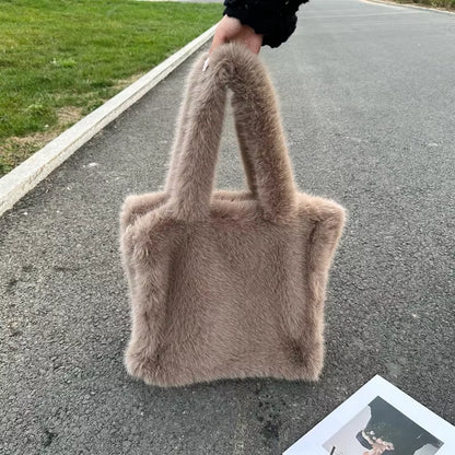 Designer Fluffy Plush Shoulder Bag