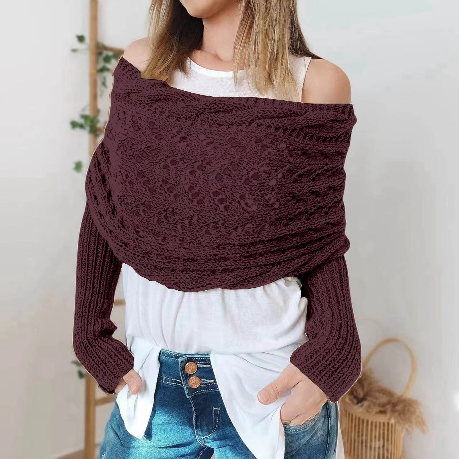 Winter Women'S Knitted Shawl