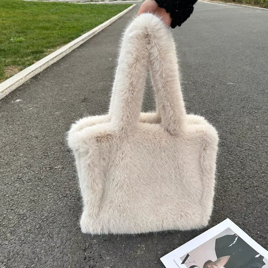 Designer Fluffy Plush Shoulder Bag