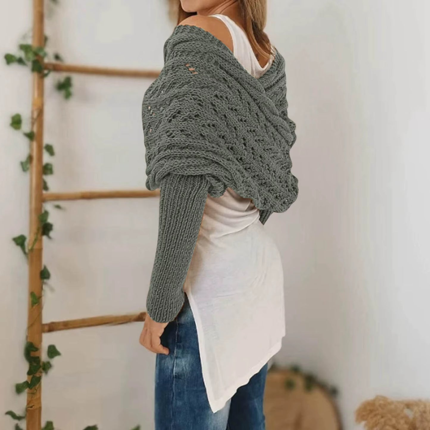 Winter Women'S Knitted Shawl